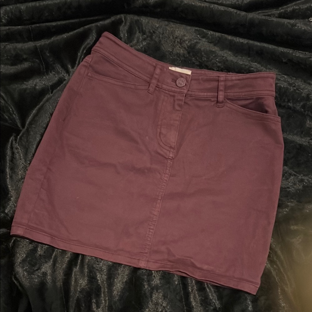 Women's Denim Burgundy Skirt